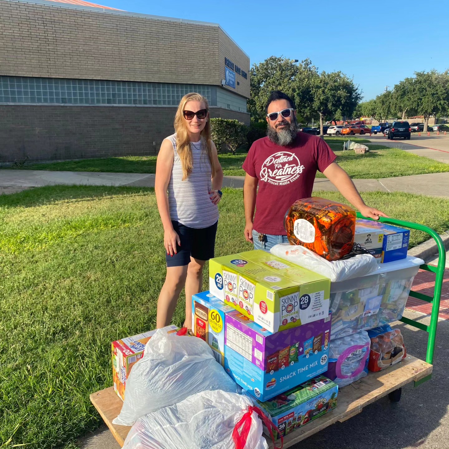 Delivering snacks and supplies for Corpus Christi middle school students